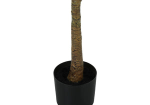 English Elm Artificial 47" Tall Fiddle Leaf Fig Tree – Real Touch Faux Plant In Black Pot For Effortless Decor B2710P220029