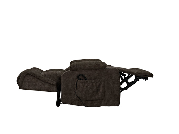 English Elm Lusio Power Lift Recliner with Linen Upholstery Pocket Coil Seat and Cup Holders B2726P469549