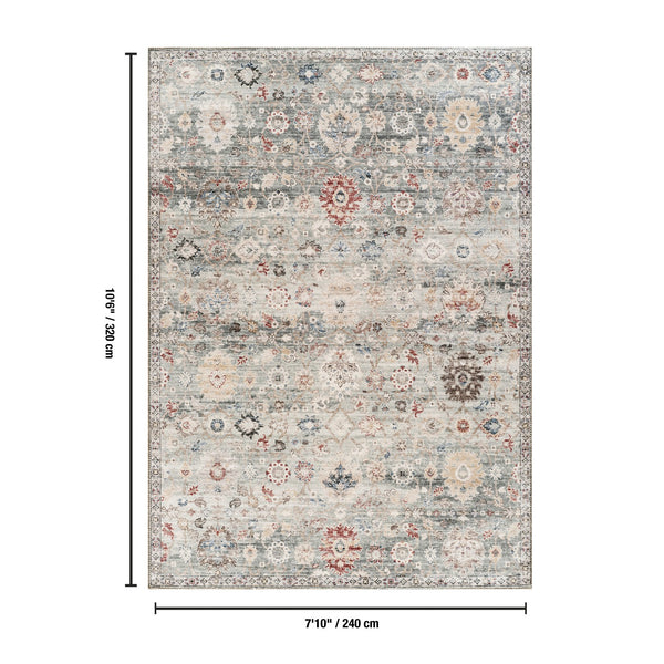 English Elm Majestic Green Traditional Area Rug Polyester Pile Stain Resistant Living Room B186P428853