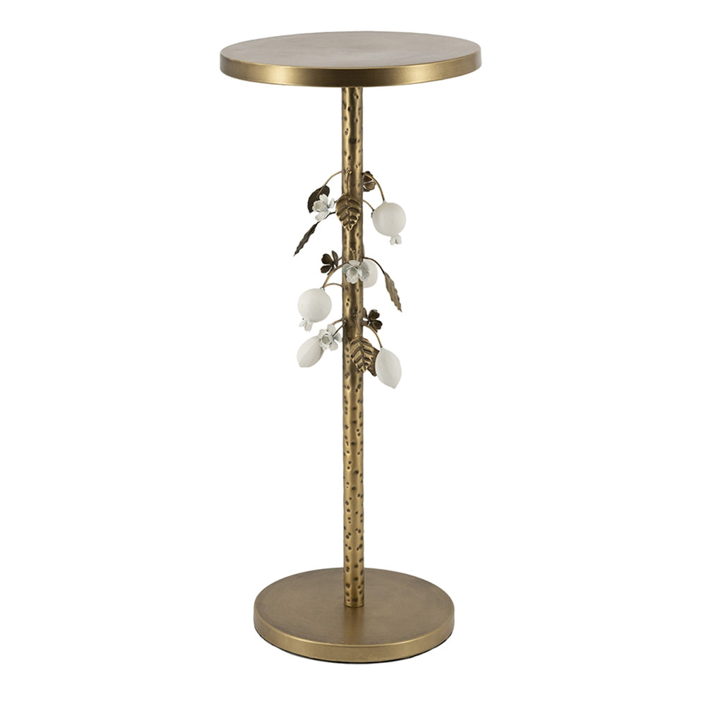 English Elm 11.8x11.8x18.1" Paulownia Wood Sculptural Side Table with Mosaic Hourglass Base W2078P461598