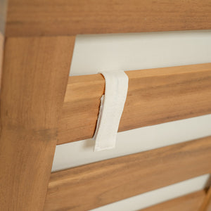 English Elm Christopher Knight Home® - Outdoor acacia chaise lounge with adjustable recline, durable hardwood frame and water‑resistant cushion comfort Cream Color,Light Teak 52.25 L x 28.5 W x 8.75 H N776P266158C