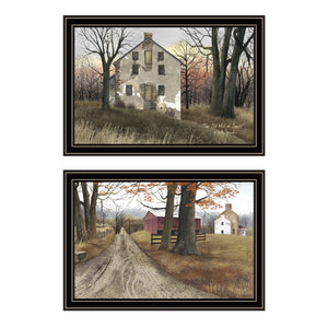 English Elm Trendy Billy Jacobs Two Panel Pastoral Farmhouse Wall Art Black Framed Ready Hang B067P254114