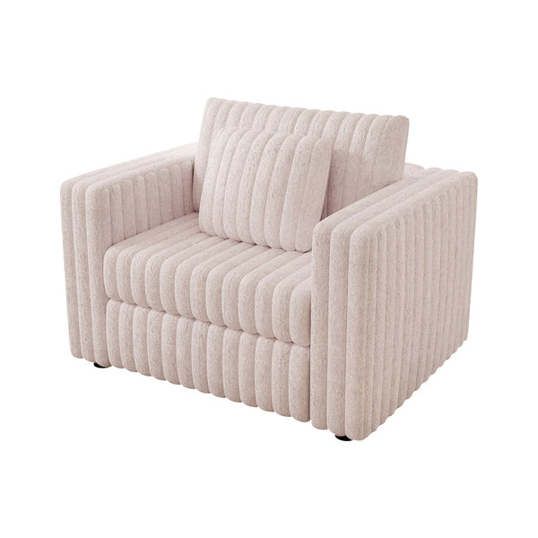 English Elm 44.9" Plush Modular Sofa Single — Removable Zipper Cushions for Easy Washing, Stylish Light Pink Comfort W1767S00014