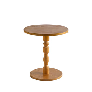 English Elm Round Oak Spindle Leg Accent Table Mid-century Minimalist Style for Living Room W3081P447609