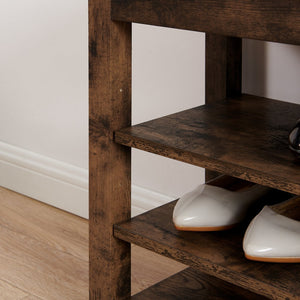 English Elm A Height-Adjustable Shoe-Changing Bench With Vintage Charcoal Finish And Hidden Storage Solution W487P289974
