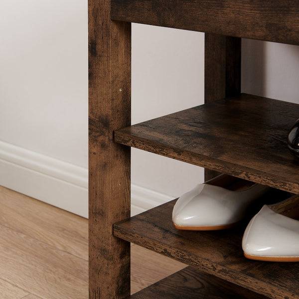 English Elm A Height-Adjustable Shoe-Changing Bench With Vintage Charcoal Finish And Hidden Storage Solution W487P289974