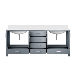 English Elm Dark Grey Double Bath Vanity 80" W X 22" D With Stylish Cultured Marble Top & Ample Storage Solutions B2731P259129
