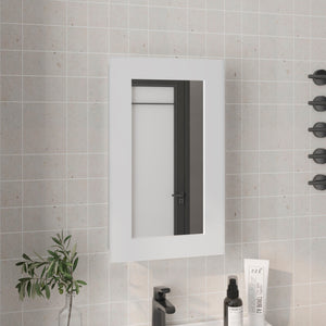 English Elm Medicine Compact Wall Cabinet with Mirror Door, Engineered Wood Storage, Durable, Space-Saving Design White 31.1 L x 19.29 W x 3.54 H B097P250882