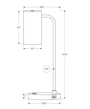 English Elm Lighting, Contemporary Set of 2 USB Table Lamps with Linen Tapered Shades, Nickel Metal Finish Grey 11 L x 9 W x 21 H B2710P220106
