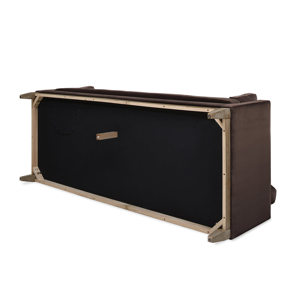 English Elm Jennifer Taylor Home - Knox 84" Modern Farmhouse Sofa In Deep Brown Velvet - Family-Friendly Comfort & Style For Your Home B2719P238332