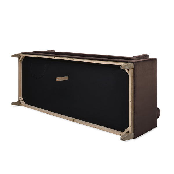 English Elm Jennifer Taylor Home - Knox 84" Modern Farmhouse Sofa In Deep Brown Velvet - Family-Friendly Comfort & Style For Your Home B2719P238332