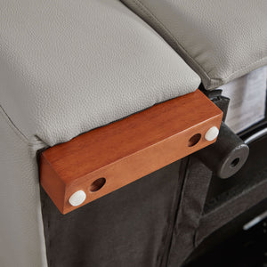 English Elm 4 Seats Wall-Hugger Reclining Sofa - Modern Electric Genuine Leather L-Shaped Couch With Usb Charging W2582S00155