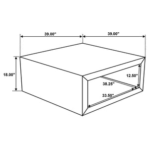 English Elm Mesa Solid Mango Wood Square Coffee Table with Open Shelf for Organic Living Rooms B062P440316