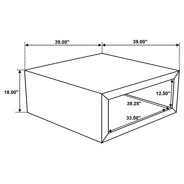 English Elm Mesa Solid Mango Wood Square Coffee Table with Open Shelf for Organic Living Rooms B062P440316