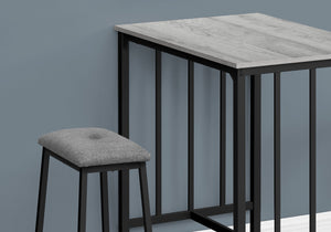 English Elm Dining 3-Piece Counter Height Bistro Set with 36" Wood-Look Laminate Table and Tufted Cushioned Stools, Contemporary Grey 40 L x 28 W x 6 H B2710P218828