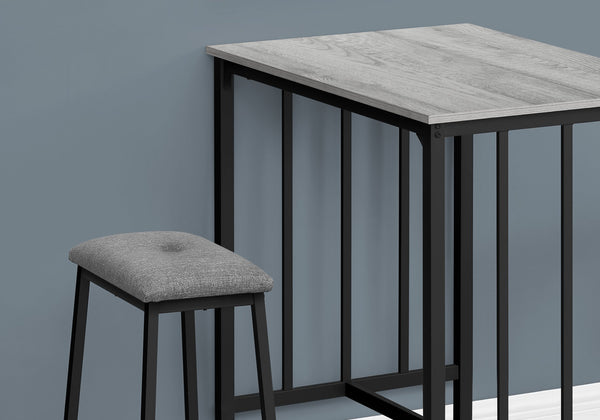 English Elm Dining 3-Piece Counter Height Bistro Set with 36" Wood-Look Laminate Table and Tufted Cushioned Stools, Contemporary Grey 40 L x 28 W x 6 H B2710P218828