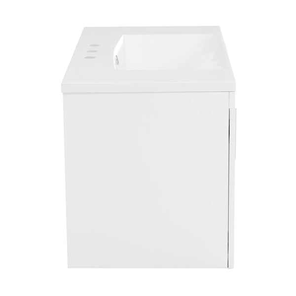 English Elm 72'' Wall Mounted Bathroom Vanity with 4 Drawers & Double Cabinets, Waterproof MDF, Smooth Slide Rails White N710SS00009K