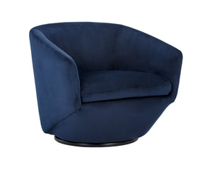 Sunpan Treviso Modern Swivel Lounge Chair with Angular Base - Stylish, Durable, and Easy to Clean Design Metropolis Blue