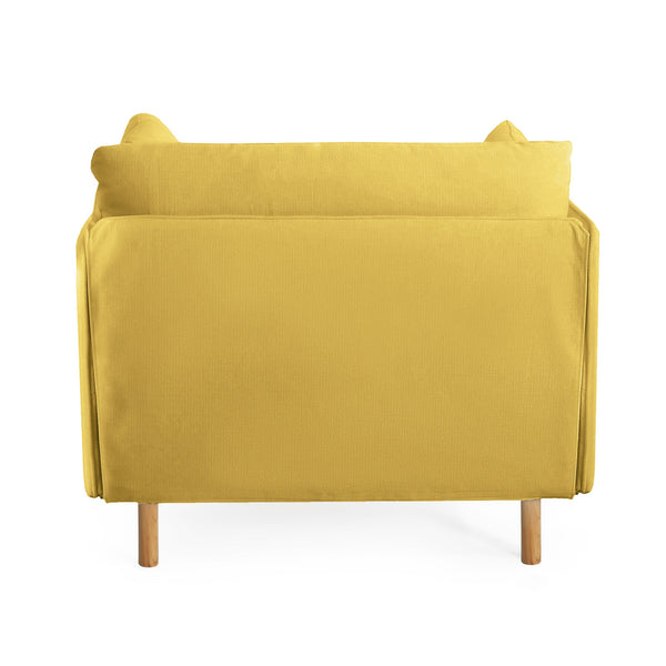 English Elm 39" Scandinavian Accent Chair Plush Upholstered Cushions Solid Wood Legs Modern Lounge N767P208311Y