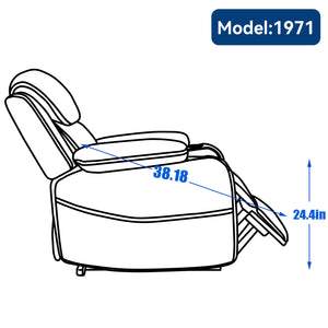 English Elm Infinite Power Lift Recliner with Massage Heat Usb Port and Cup Holders for Seniors W5029P388739