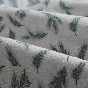 English Elm 4 Pieces King Cotton Flannel Sheet Set - Cozy Pine Branches Print For Luxurious Comfort & Style B035P381344