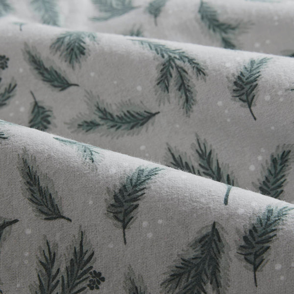 English Elm 4 Pieces King Cotton Flannel Sheet Set - Cozy Pine Branches Print For Luxurious Comfort & Style B035P381344