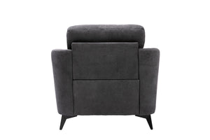 English Elm Carlotta Woven Fabric Accent Chair Grid Tufted Cushions Black Metal Legs Living Room Gray B2749P413394