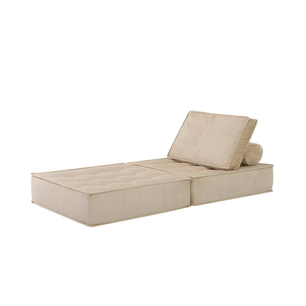 English Elm 33.4 Inch Modular Corduroy Lounge Chair with Spring Cushions for Compact Living Spaces Camel W3975P455223
