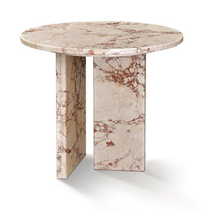 English Elm Pink Natural Marble Coffee Table - Elegant Compact Accent Table For Living Rooms & Lounges, 17.7" W1696P314928-GIGA
