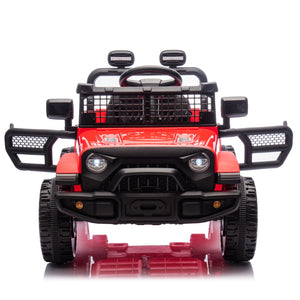 English Elm 24v Kids Ride on Car with Parental Remote Four Wheel Suspension Led Lights Bluetooth Red W1578P235082