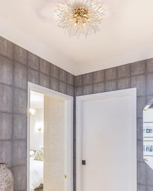 English Elm Flush Rattan 3-Light Semi Flush Mount Ceiling Light Fixture – Handwoven Eco Boho Farmhouse Chic Ambient Golden W2738P185412