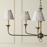 Block Print Gray Pleated Chandelier Shade