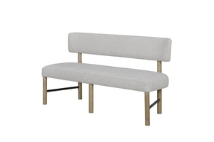 English Elm Upholstered Dining Bench with Oak Finish Frame for Farmhouse or Modern Decor B2699P443202