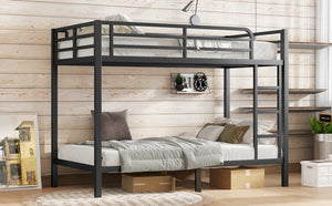 English Elm Metal Twin Xl Bunk Bed For Teens & Adults - Space-Saving, Noise-Reducing, Easy Assembly, Black Finish W1580P368408