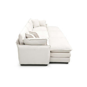 English Elm Oversized Modular Sofa With 3 Ottomans, Luxurious Beige Corduroy, Versatile Sleeper & Stylish Design W714S00692-GIGA