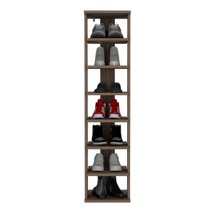English Elm Odesto 48.7" Tall Vertical Shoe Rack with 8 Tiers – Space-Saving, Sturdy Melamine Organizer for Entryway Bedroom Closet Brown Gray 52.8 L x 17 W x 3.2 H B070P234360