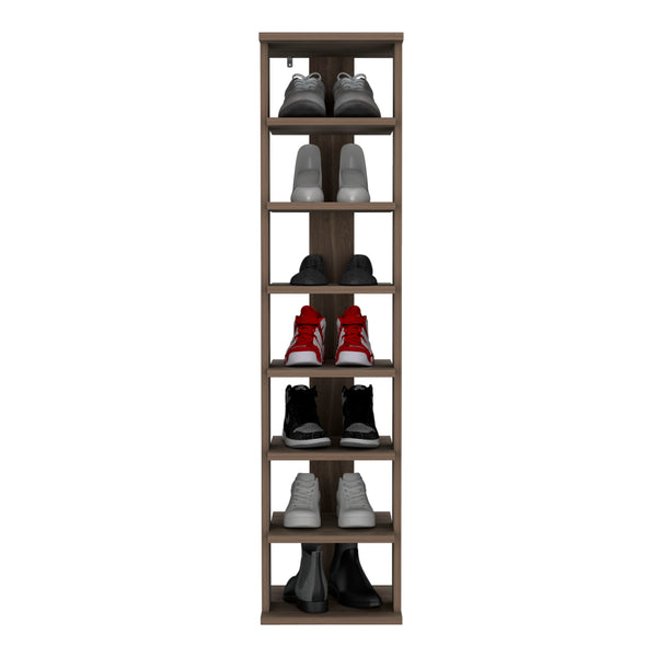 English Elm Odesto 48.7" Tall Vertical Shoe Rack with 8 Tiers – Space-Saving, Sturdy Melamine Organizer for Entryway Bedroom Closet Brown Gray 52.8 L x 17 W x 3.2 H B070P234360