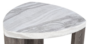 English Elm Contemporary Triangle End Table With Marble Pattern – Stylish, Space-Saving Design For Modern Living B2741P395276
