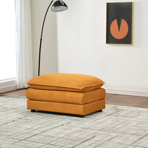 English Elm Modular cloud-inspired sectional sofa with chenille upholstery, deep seats, ottoman units, plush cushions Orange W2290S00013