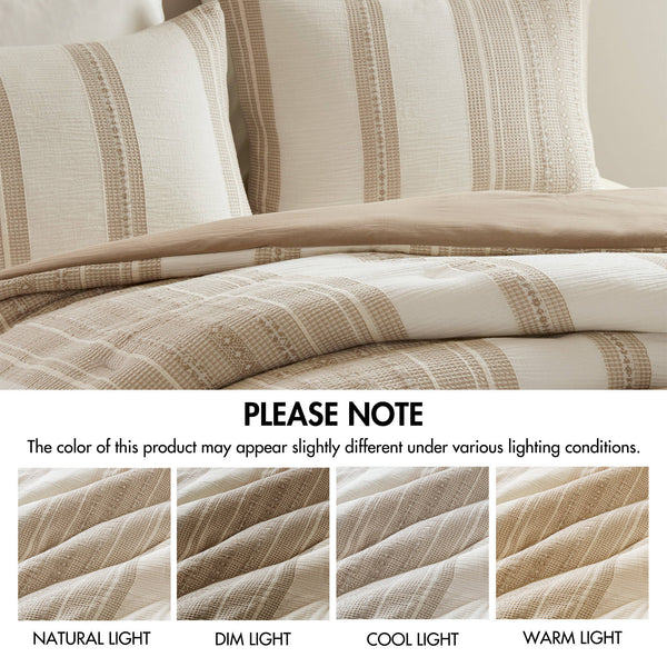 English Elm 3PCS King Comforter Set – Plush Washed Microfiber Comforter & Shams, Hypoallergenic 100% Poly Fill Luxury Tan 23.03 L x 21.46 W x 14.17 H B035P341117