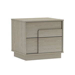 English Elm Horizon 22" Nightstand with Push-to-Open Drawers, Whitewashed Wood Grain, Sleek Handle-Free Design Oak B365P398177