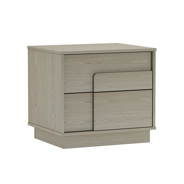 English Elm Horizon 22" Nightstand with Push-to-Open Drawers, Whitewashed Wood Grain, Sleek Handle-Free Design Oak B365P398177
