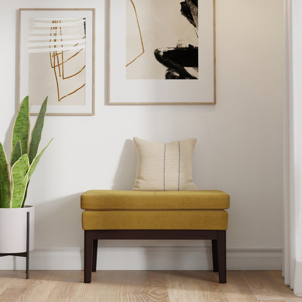 English Elm Carlson Mid-Century Marigold Ottoman Bench - Stylish Compact Seating For Entryway, Living Room & More B136P159239