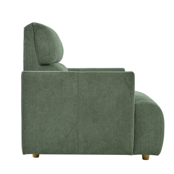 English Elm Oversized Storage Ottoman Accent Chair with Deep Wide Seat, Mid-Century Upholstered Lounge Sofa for Cozy Reading and Relaxation Dark Green W1028S00045