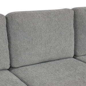 English Elm 101.2" Modular Chenille Sectional Sofa with Tufted Cushions and Deep Seating for Living Room Gray N719S001935E