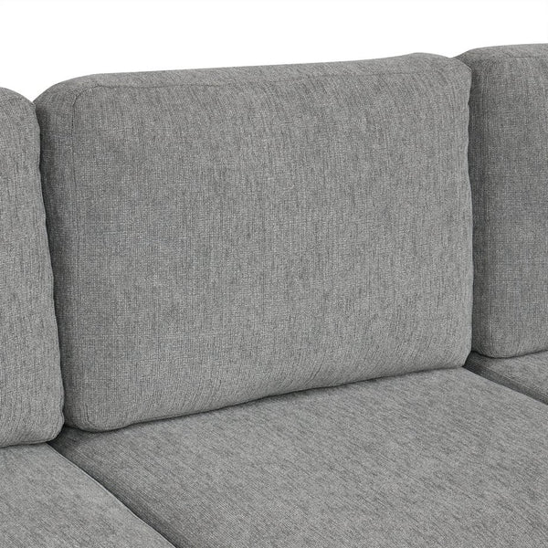 English Elm 101.2" Modular Chenille Sectional Sofa with Tufted Cushions and Deep Seating for Living Room Gray N719S001935E