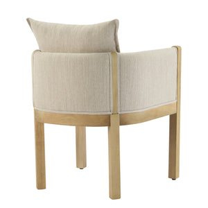 English Elm Christopher Knight Home® - Linen Upholstered Armchair Set Of 2 - Cozy Beige Chairs With Natural Wood Legs For Stylish Seating N768P305168N
