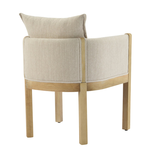 English Elm Christopher Knight Home® - Linen Upholstered Armchair Set Of 2 - Cozy Beige Chairs With Natural Wood Legs For Stylish Seating N768P305168N