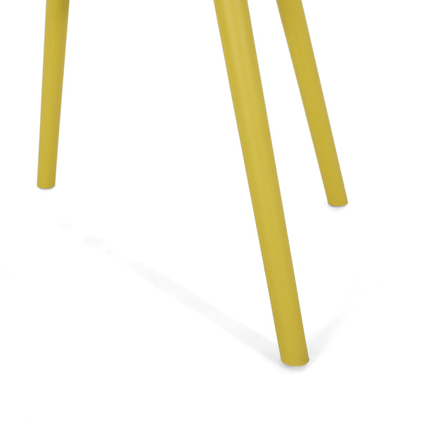 English Elm Christopher Knight Home® - LOTUS modern outdoor dining chair with weather-resistant polypropylene, perforated diamond pattern comfort and stability Yellow 23.5 L x 23.5 W x 22.5 H 69068.00YLW