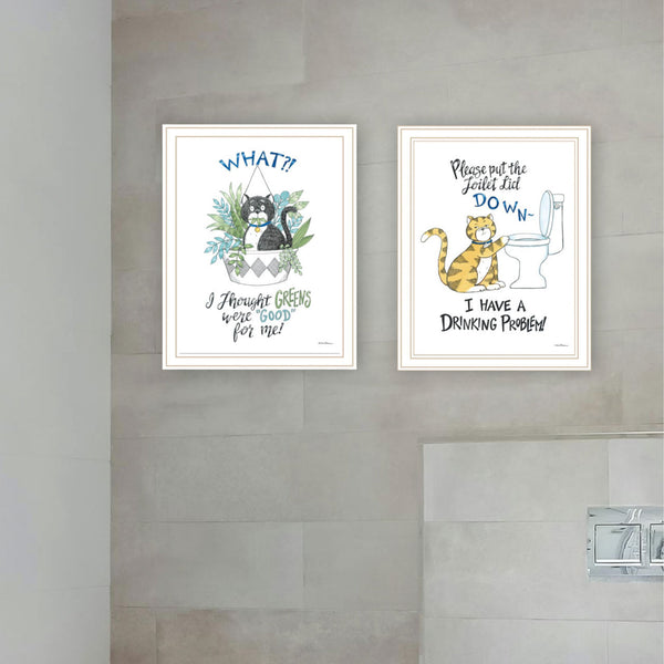 English Elm Trendy Decor 4u Humorous Two Piece Framed Wall Art Set for Home Bar or Bedroom B067P256631